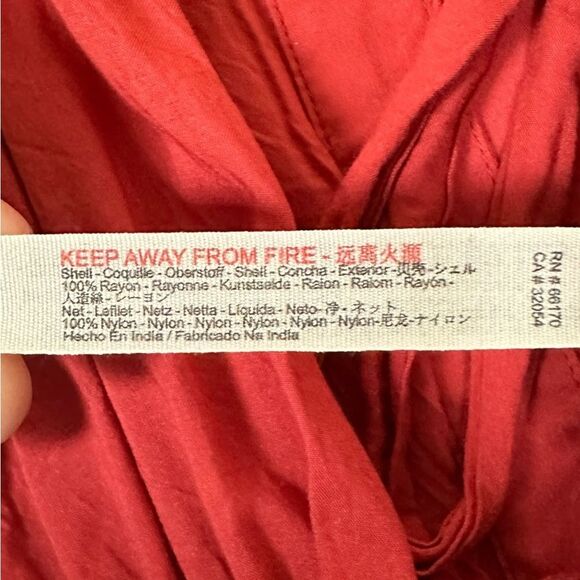 Free People Call Me Later Ruffled Thong Bodysuit Tiered Boho Fairy Rust Red sz S - Picture 7 of 10